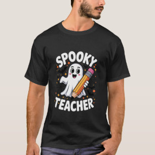 Gruseliger Lehrer-Geist mit Bleistift Halloween-Ko T-Shirt