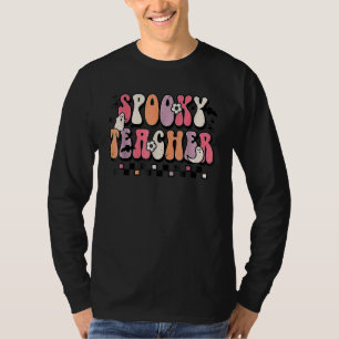 Gruseliger Lehrer Groovy Halloween Trick Or Teach T-Shirt