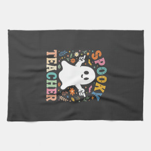 Gruseliger Lehrer Süßer Geist Halloween Design_1 Geschirrtuch