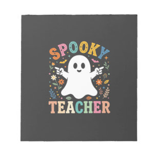 Gruseliger Lehrer Süßer Geist Halloween-Design_1 Notizblock