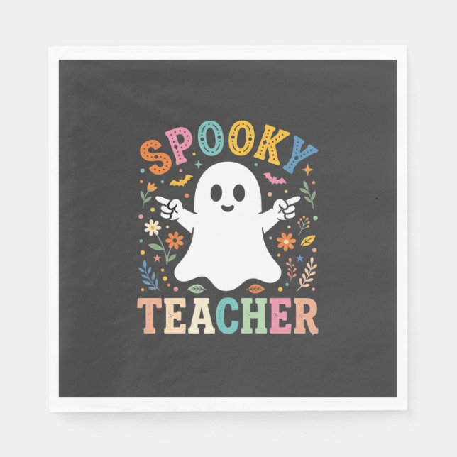 Gruseliger Lehrer Süßer Geist Halloween Design_1 Serviette (Vorderseite)