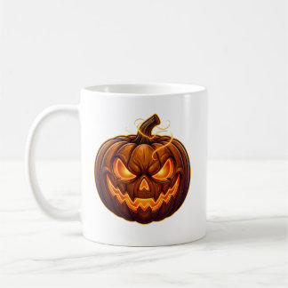 Gruseliger leuchtender Halloween-Kürbis-Kürbis-Kaf Kaffeetasse