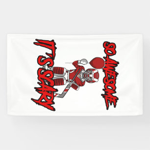 Gruseliger lustiger Halloween Clown Hockey Torwart Banner
