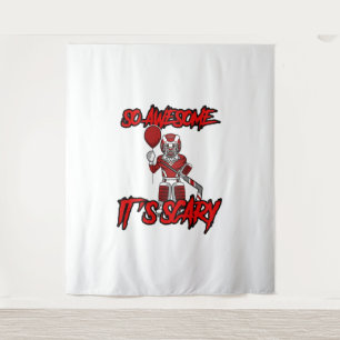 Gruseliger lustiger Halloween Clown Hockey Torwart Wandteppich
