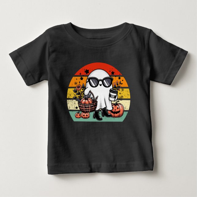 Gruseliger lustiger Halloween-Gelegenheitsgeist   Baby T-shirt (Vorderseite)