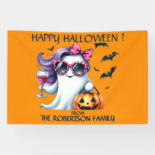 Gruseliger Mädchen-Geist Halloween Banner