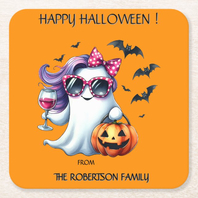 Gruseliger Mädchen-Geist Halloween  Rechteckiger Pappuntersetzer (Vorderseite)