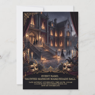 Gruseliger Maskenball im Herrenhaus Gothic Hallowe Einladung