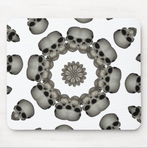 Gruseliger menschlicher Totenkopf-Mandala Mousepad