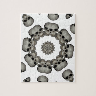 Gruseliger menschlicher Totenkopf-Mandala Puzzle