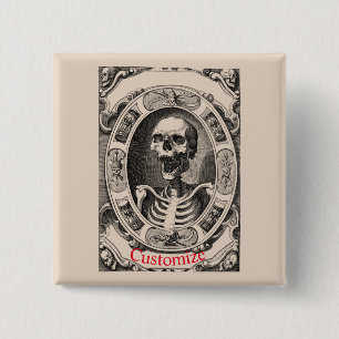 Gruseliger menschlicher Totenkopf Thunder_Cove Button