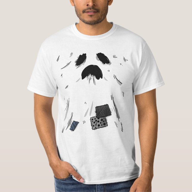 Gruseliger minimalistischer Geist Halloween T-Shirt (Vorderseite)