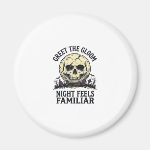 Gruseliger Mond-Schädel-Halloween-Grafik-Shirt_1 Magnet