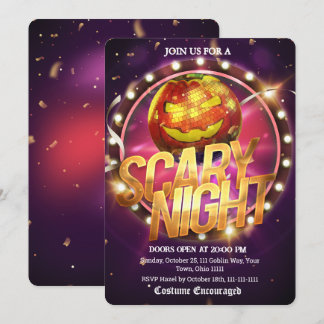 Gruseliger Nacht-Markisen-Disco-Kürbis-Halloween-P Einladung