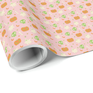 Gruseliger nahtloser Pastellrosa-Halloween-Muster Geschenkpapier
