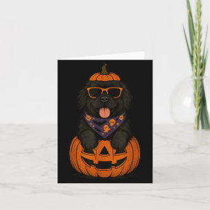 Gruseliger Neufundländer-Kürbis Halloween Newfie Karte
