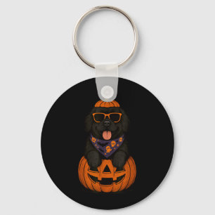 Gruseliger Neufundländer-Kürbis Halloween Newfie Schlüsselanhänger