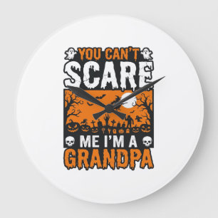 Gruseliger Opa Vintage Halloween-Shirt-Design_1 Große Wanduhr