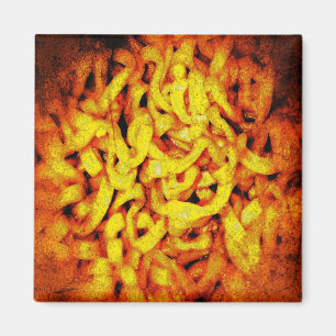 Gruseliger Oranger Ramen Magnet