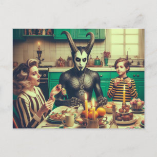 Gruseliger Ostervintage-Süßigkeiten-Abend Horror Postkarte