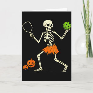 Gruseliger Pickleball-Halloween-Skelett-Kostüm Fra Karte