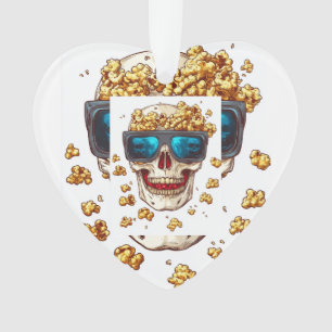 Gruseliger Popcorn-Totenkopf � Lustiger Horrorfilm Ornament
