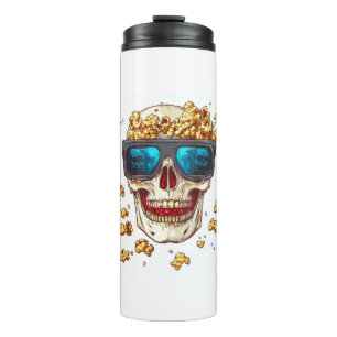 Gruseliger Popcorn-Totenkopf � Lustiger Horrorfilm Thermosbecher