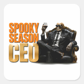 💼 Gruseliger Saison-CEO Lustiger Halloween-Chef-Z Quadratischer Aufkleber