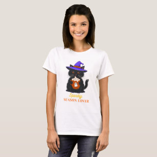 Gruseliger Saison-Liebhaber Schwarzes Katze T-Shir T-Shirt