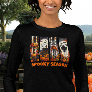 Gruseliger Saison-Pinselstrich Halloween Herbst Tri-Blend Shirt