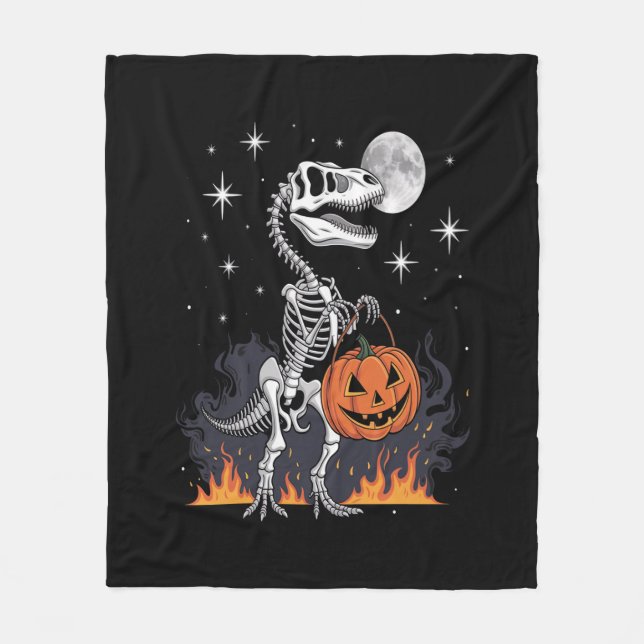 Gruseliger Saurus Halloween-Dinosaurier Fleecedecke (Vorderseite)