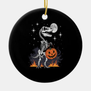 Gruseliger Saurus Halloween-Dinosaurier Keramik Ornament