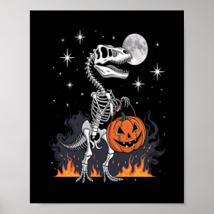 Gruseliger Saurus Halloween-Dinosaurier Poster