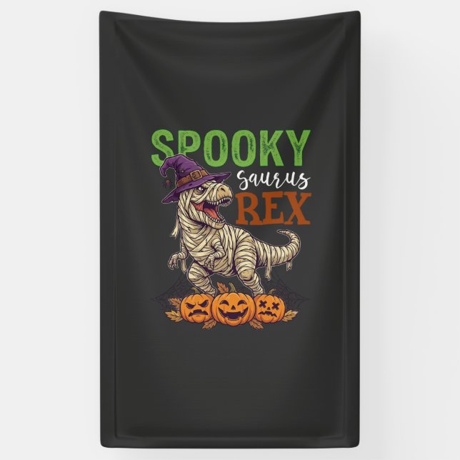 Gruseliger Saurus Rex Mumie Dinosaurier Hexenhut K Banner (Vertikal)