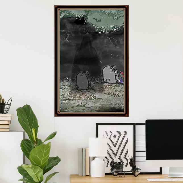 Gruseliger Schatten-Foto-Rahmenposter Poster (Heimbüro)