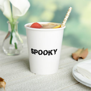 Gruseliger schwarz-weiß Halloween Pappbecher