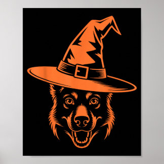 Gruseliger schwarzer deutscher Schäferhund-Henkerh Poster