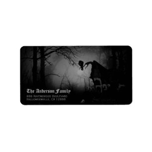 Gruseliger schwarzer Rabe Halloween Rücksendeadres Adressaufkleber