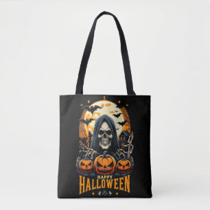Gruseliger Sensenmann Kürbis Fledermäuse Halloween
