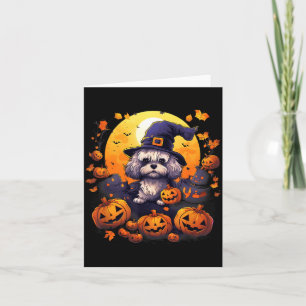 Gruseliger Shichon-Hund Hexe Halloween Karte