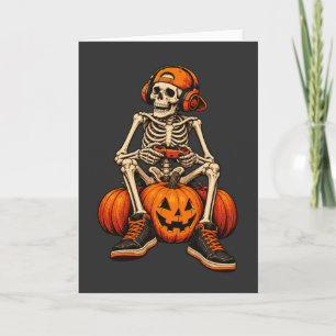 Gruseliger Skelett-Gaming-Halloween-Controller Jun Karte