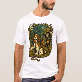 Gruseliger Skelett-Hund im Horror-Aesthetic T-Shirt