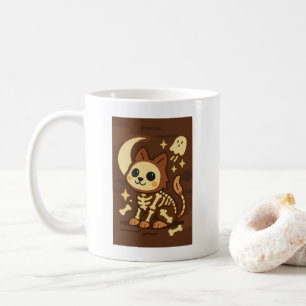 Gruseliger Skelett-Katzen- und Geister-Klassiker-M Kaffeetasse