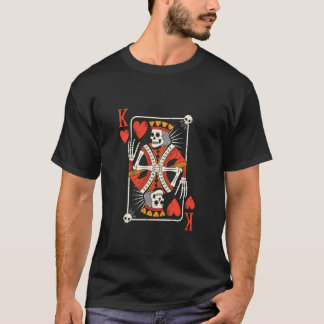 Gruseliger Skelett-Koenig-Herz-Halloween-Spiel C T-Shirt