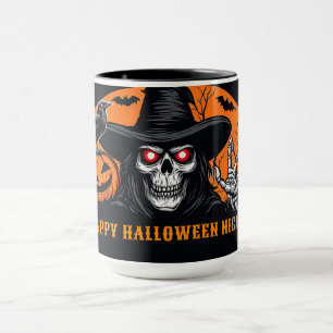 Gruseliger Skelett-Kürbis und Hexenhut-Spaß 👻 Tasse