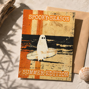 Gruseliger Sommer-Geister-Surfstrand Retro-Strand Postkarte