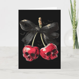 Gruseliger Sommer-Schädel-Kirsche-Halloween-Coquet Karte