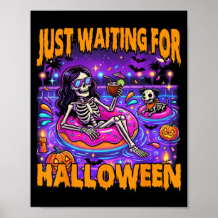 Gruseliger Sommer-Skelett-Witz, der auf Halloween  Poster