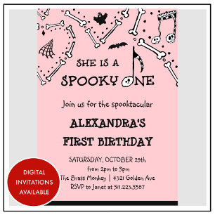 Gruseliger Spooktacular Schädel Halloween 1. Gebur Einladung