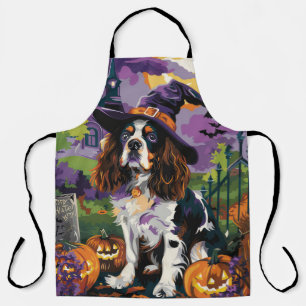 Gruseliger Springer Spaniel Halloween Hexe Kürbis Schürze